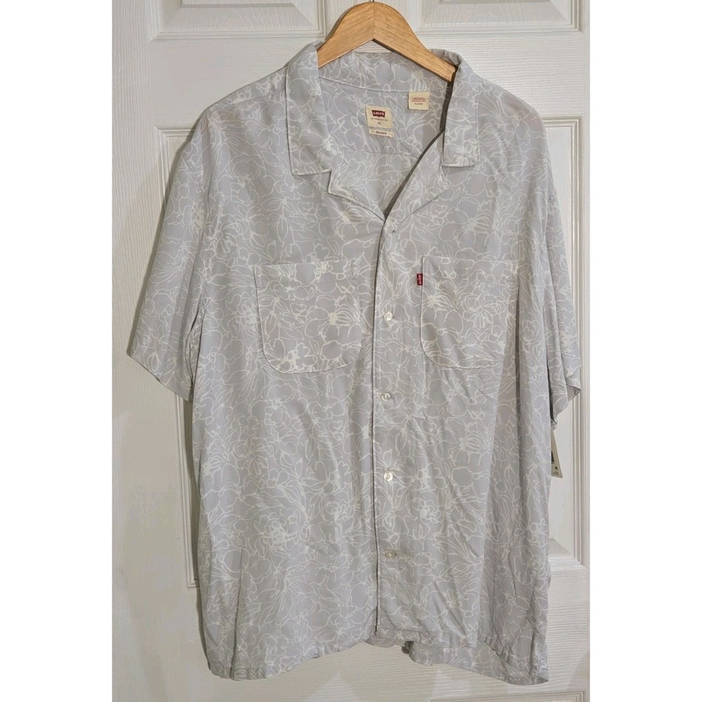Levi's Button Down Shirt X-LARGE Classic Camper Relaxed Fit Light Gray NEW